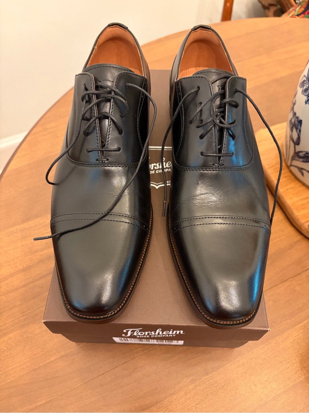 Florsheim Sorrento Cap Toe Oxford Black Leather Dress Shoes